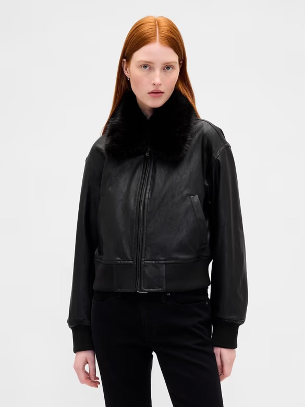 GAP Vegan Leather Bomber Jacket 818722